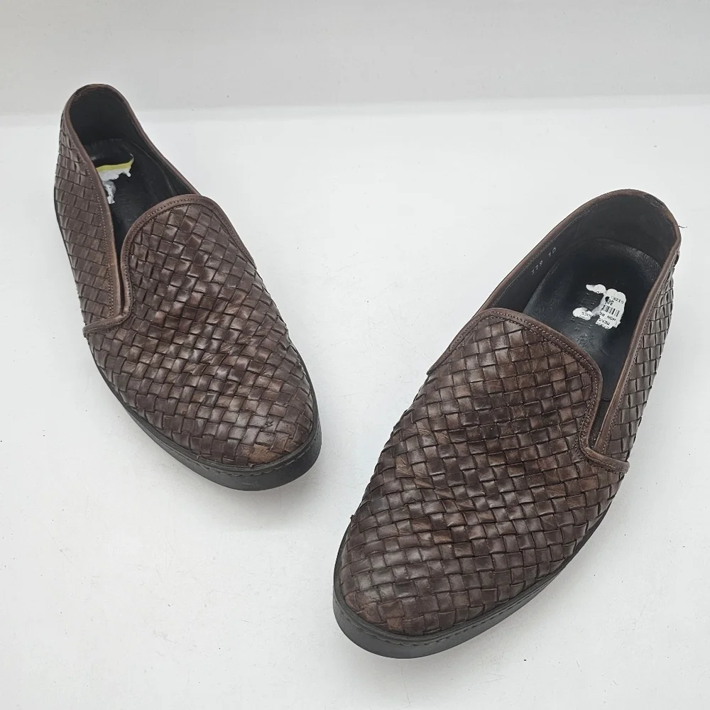 To Boot New York Adam Derrick Diverte Woven Leather Loafers Brown Men’s 10